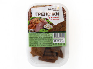 Японские снеки и крекеры: Сурские гренки Буженина с хреном (100 гр)
