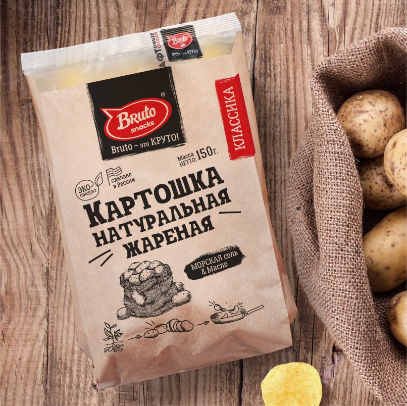 Картофель «Бруто» с солью 130 гр. в Лобне